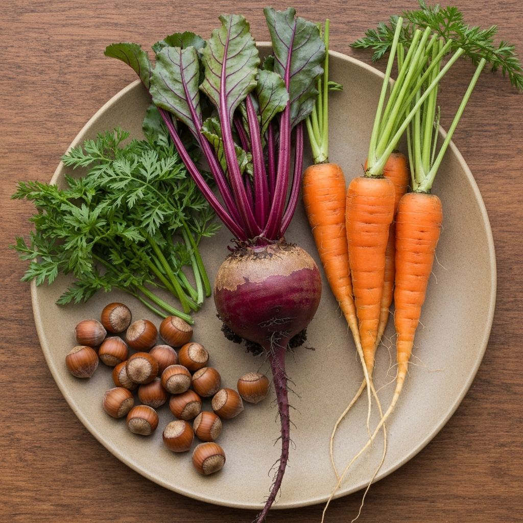 Variety of natural whole foods showing food diversity